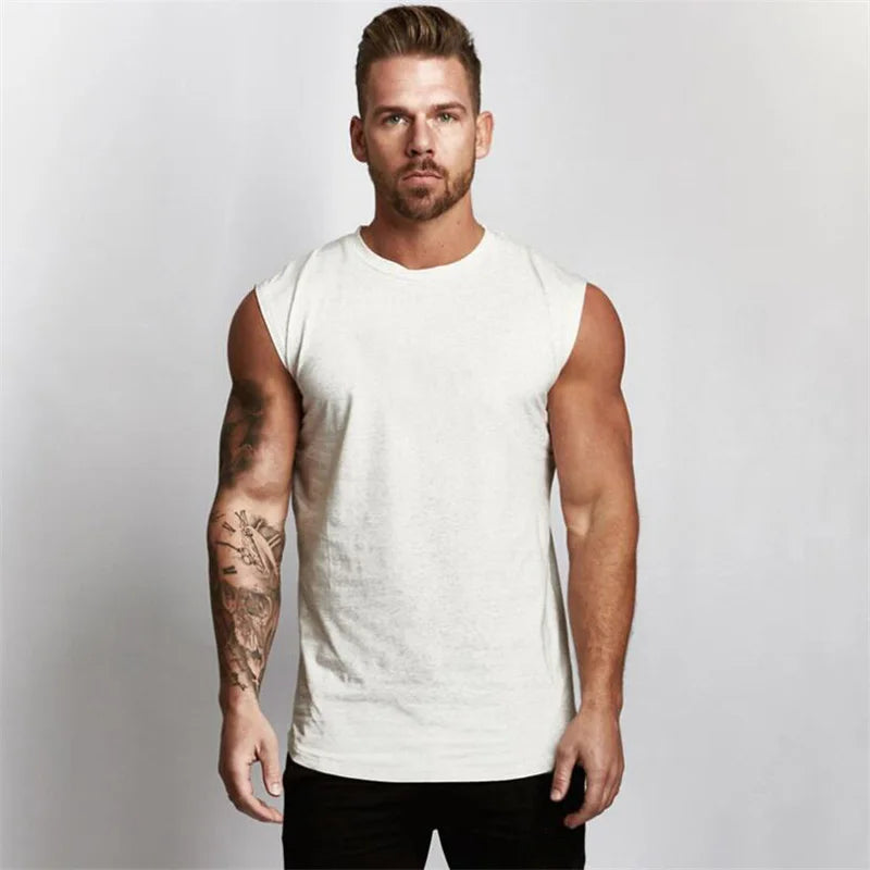 “Flexoora Men’s Breathable Cotton Muscle Tank – Gym & Workout”