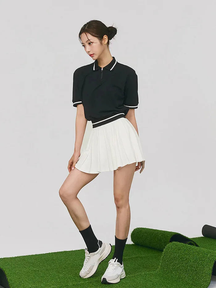 “Flexoora Women’s Quick‑Dry Polo & Pleated Skort Tennis Set”