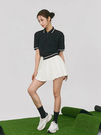 “Flexoora Women’s Quick‑Dry Polo & Pleated Skort Tennis Set”