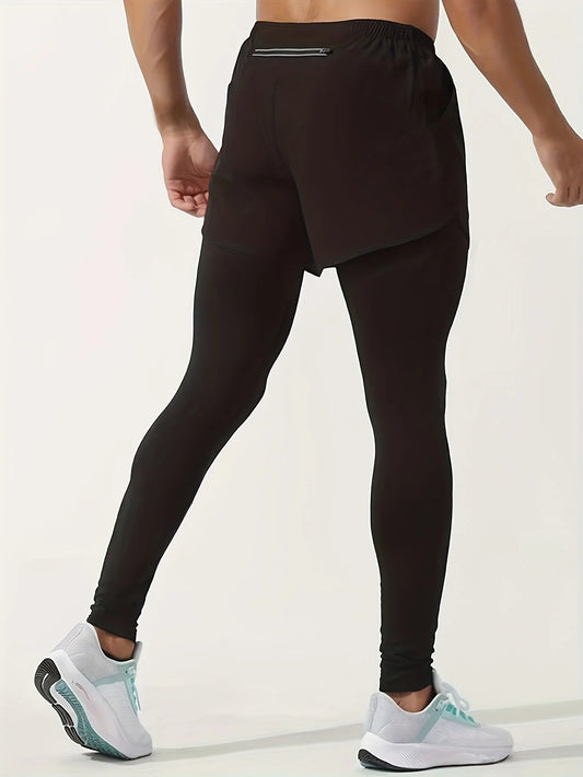‘’Flexoora Men’s 2‑in‑1 Quick‑Dry Double Layer Leggings & Pants’’