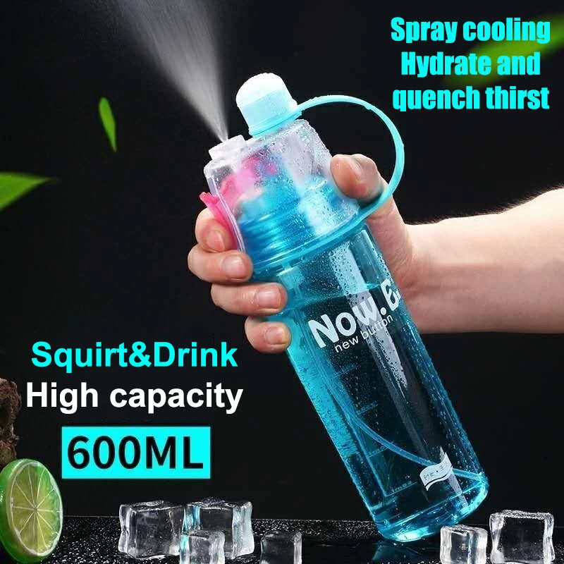 Sports Water Bottle Spray Cup Outdoor Portable Kettles Jug Large Capacity Men And Women 600ml