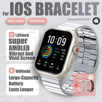 2025 New Fashion Sports Smart Watch Men Women 1.85-Inch HD AMOLED Full Touch Screen IP68 Waterproof Bluetooth Call SmartWatches