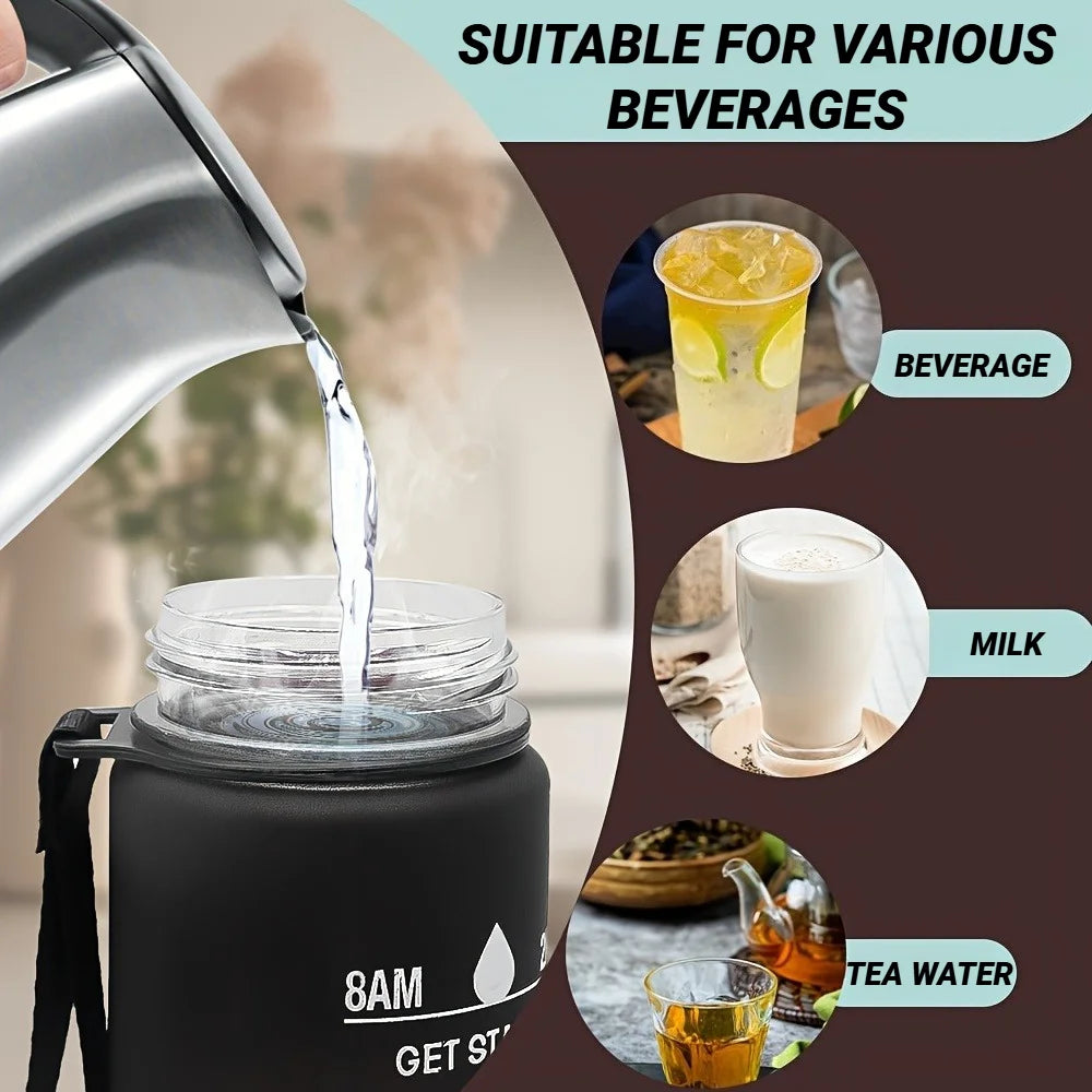 800ML Large Capacity Sports Water Bottle Leak Proof Plastic Drinking Cup With Scale Suitable For Travel Fitness Leakproof