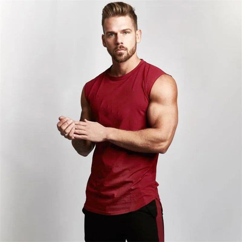 “Flexoora Men’s Breathable Cotton Muscle Tank – Gym & Workout”