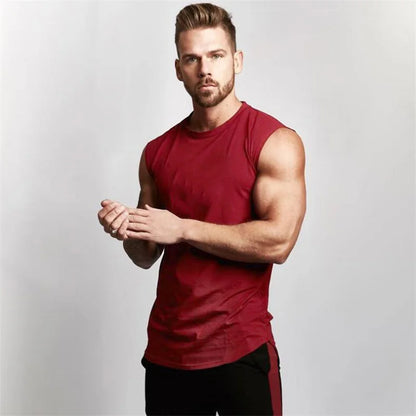 “Flexoora Men’s Breathable Cotton Muscle Tank – Gym & Workout”