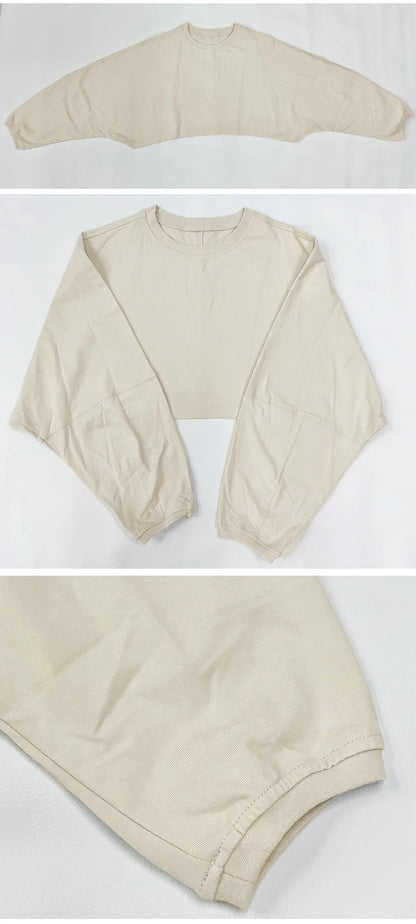 “Flexoora Women’s Loose Long‑Sleeve Crop Training Tee”