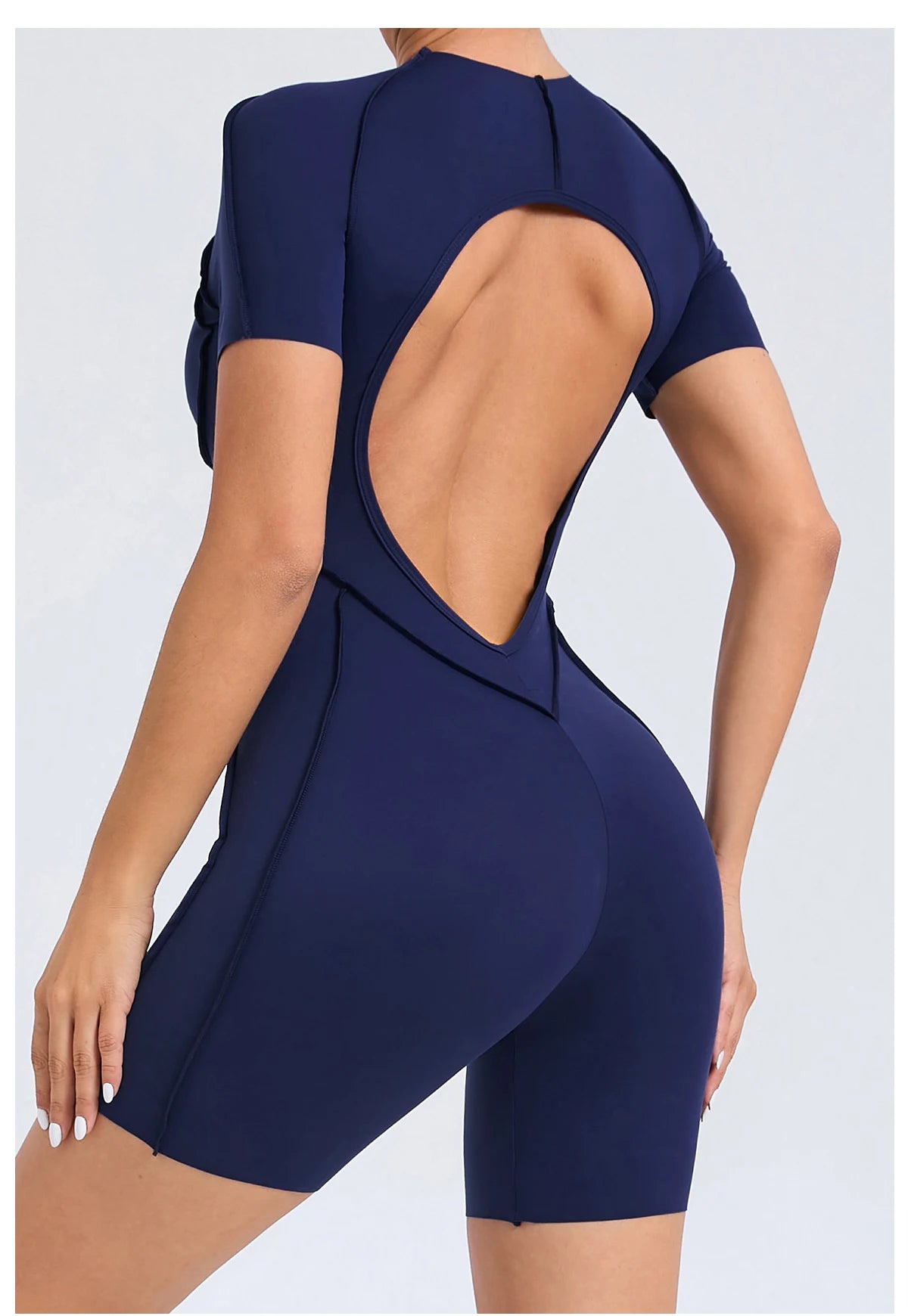 “Flexoora Women’s Backless Scrunch Booty Short Jumpsuit – Gym & Yoga”
