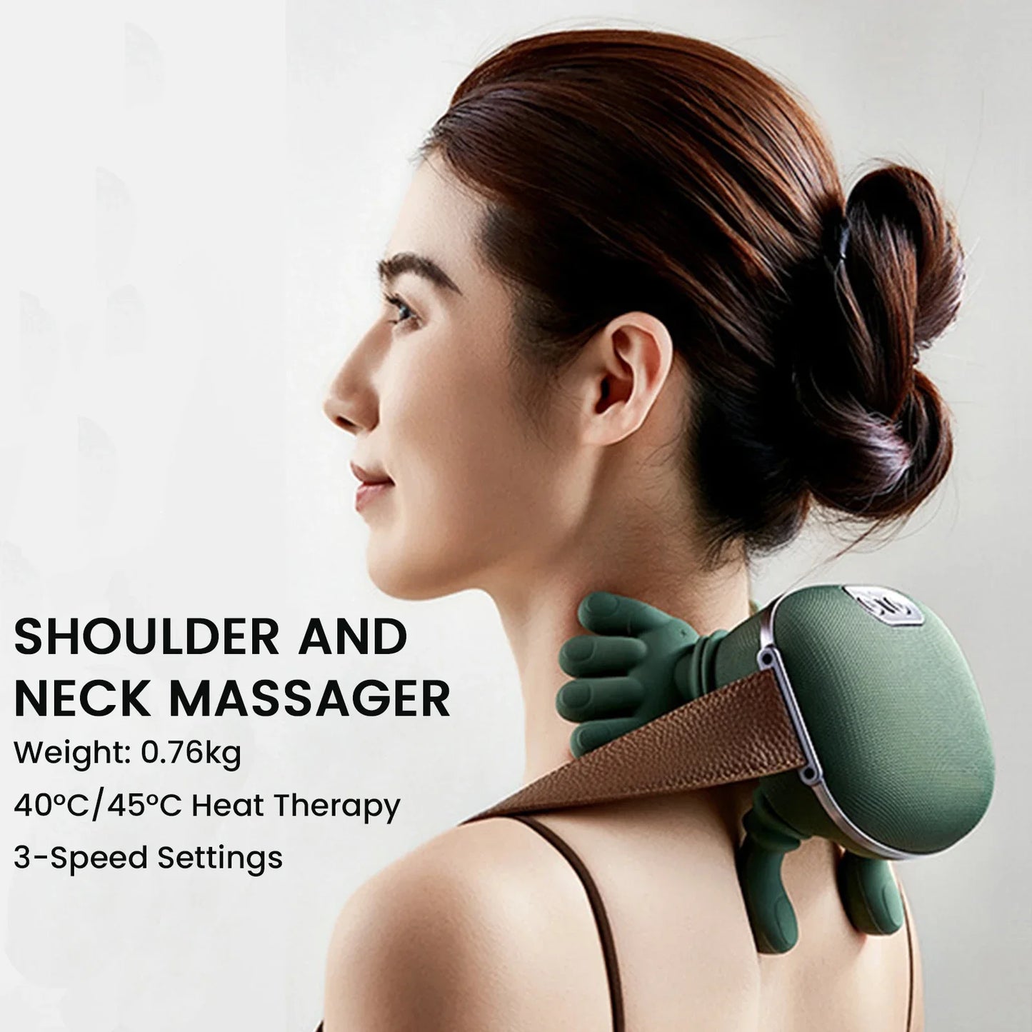 “Flexoora Heated Neck & Shoulder Massager – Gym Fitness Body Electric Kneading‑Pillow 3 Mode”