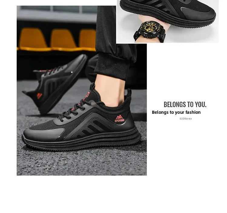 Sports Shoes Man's Lightweight Soft Sole Casual Comfortable Shoes Thin Flat Bottom Resistant To Dirt Trendy Streamline Anti-slip