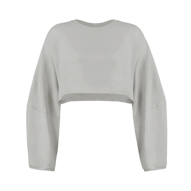 “Flexoora Women’s Loose Long‑Sleeve Crop Training Tee”