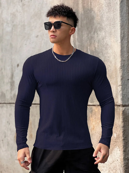 “Flexoora Men’s Quick‑Dry Long‑Sleeve Training Tee – Gym & Running”