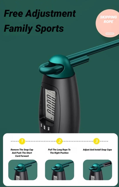 “Flexoora Counting Jump Rope – Gym Fitness Body Adjustable Steel Skipping Rope with Counter”