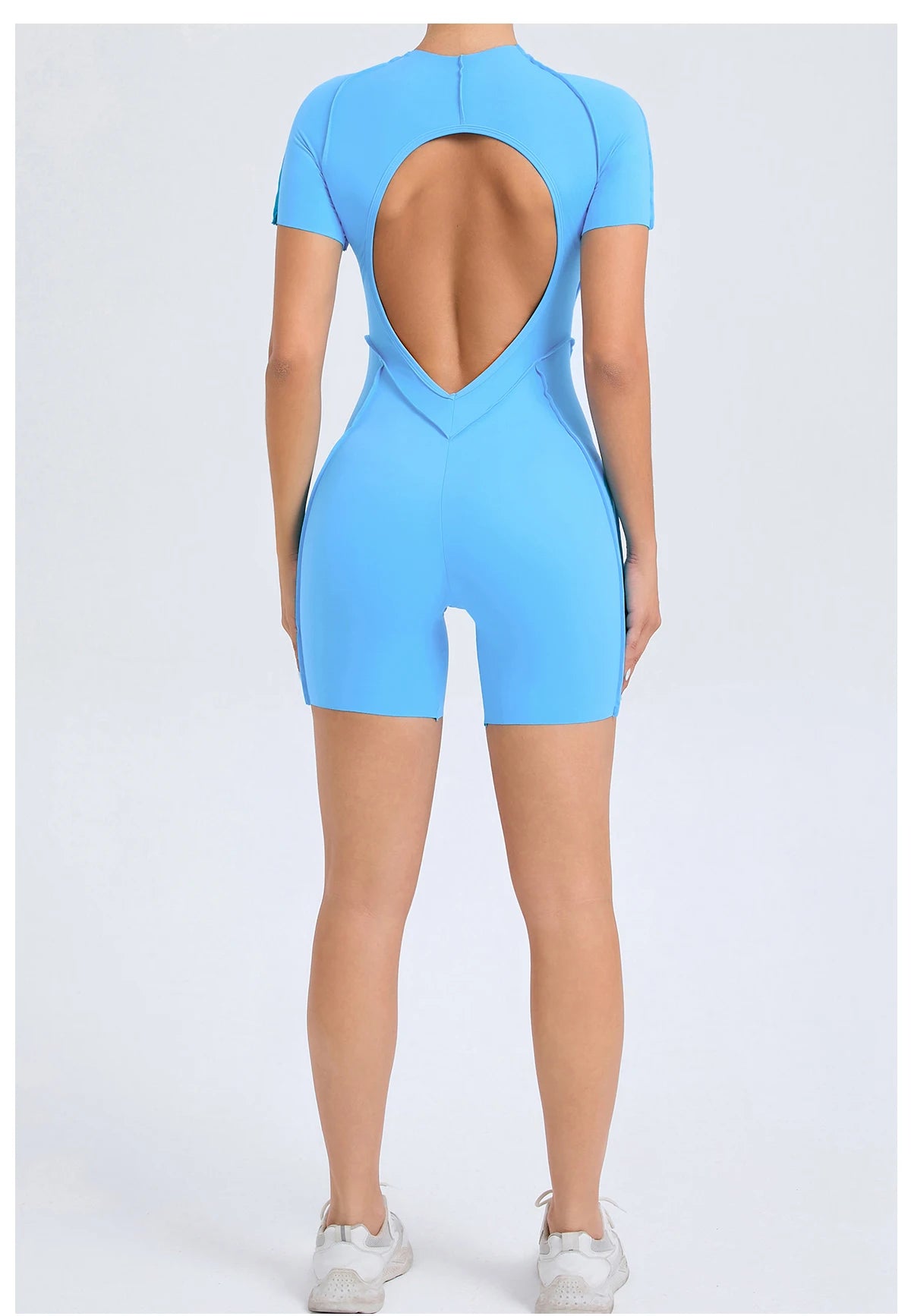 “Flexoora Women’s Backless Scrunch Booty Short Jumpsuit – Gym & Yoga”