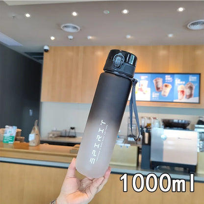 1 Liter Large Capacity Sports Water Bottle Portable Leak-Proof Plastic Bottle for Outdoor Sports Travel Fitness Drinkware Jugs