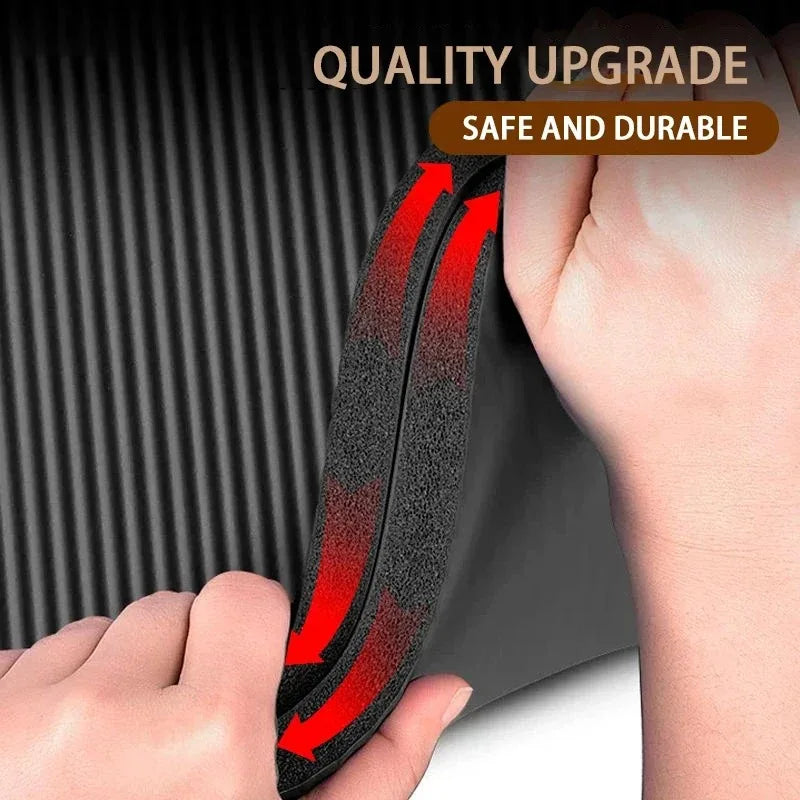 “Flexoora 15 mm Non‑Slip Yoga Mat – Gym Fitness Body Travel & Home Workout Pad”