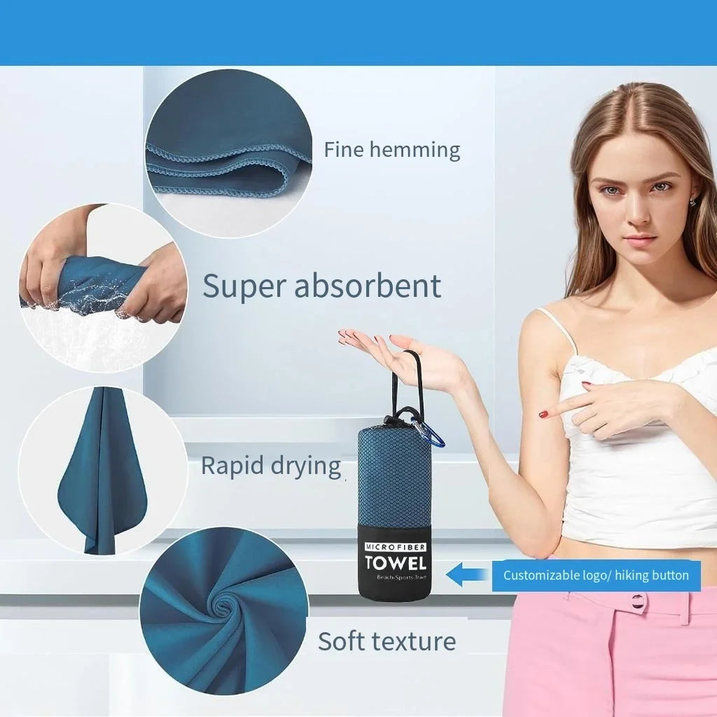 Microfiber Quick Dry Gym Towel Silver ION OdorFree Absorbent Fiber Fast Drying Workout Gear for Body Sweat Working Out Towels