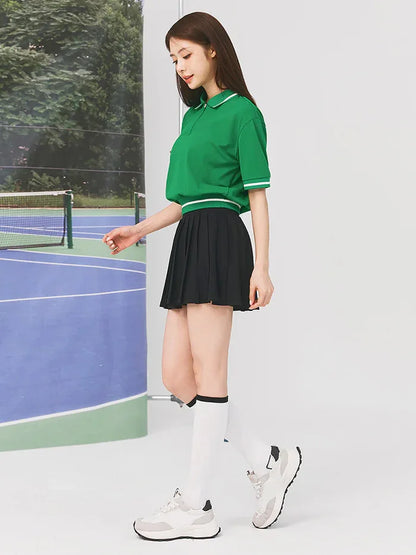 “Flexoora Women’s Quick‑Dry Polo & Pleated Skort Tennis Set”