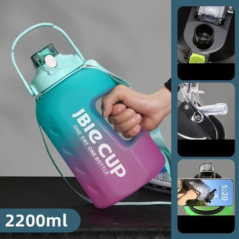 3 Liter Sports Water Bottle With Handle Large Capacity Fitness With Scale Gradient Kettle Outdoor Plastic Portable Water Bottle