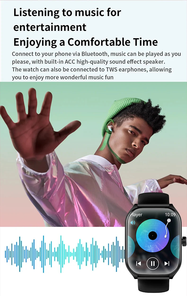 KHwatch 2.01" Curved Screen Smartwatch Men Call Sports Waterproof Wrist Watches Fitness Bracelet Women Watch Clock Smart Watch