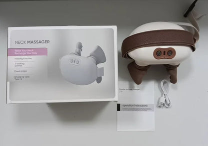 “Flexoora Heated Neck & Shoulder Massager – Gym Fitness Body Electric Kneading‑Pillow 3 Mode”