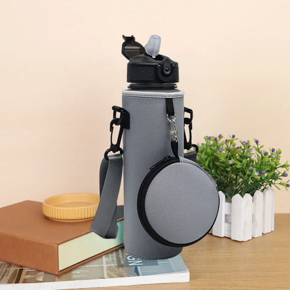 1000ML Sports Bottle Case with Adjustable Shoulder Strap Water Bottle Holder Neoprene Carrier Insulated Water Jug Carrier Pouch