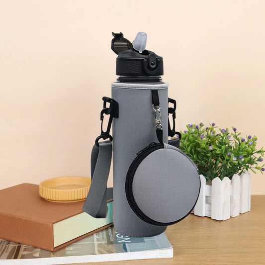 1000ML Sports Bottle Case with Adjustable Shoulder Strap Water Bottle Holder Neoprene Carrier Insulated Water Jug Carrier Pouch