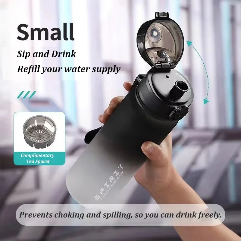 1 Liter Large Capacity Sports Water Bottle Portable Leak-Proof Plastic Bottle for Outdoor Sports Travel Fitness Drinkware Jugs