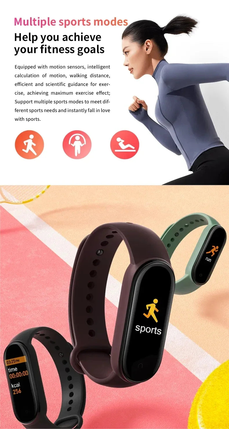 2025 Fitness Watch: Color Display, Step Tracker, Multi-Sport, Message Notifications, Remote Camera/Music Band