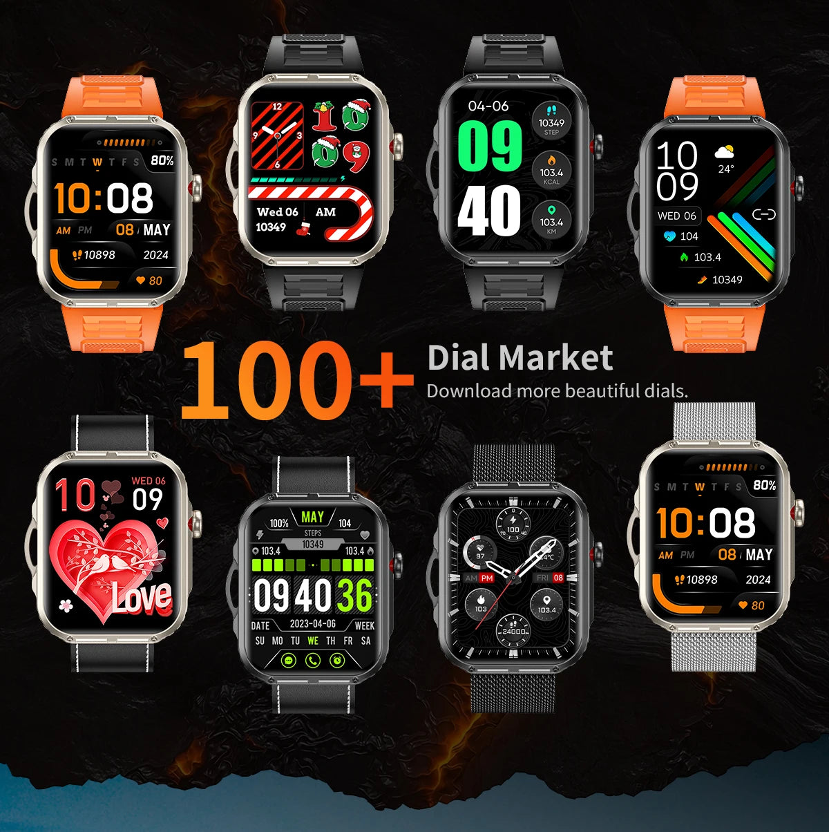 HDT11 Ultra Smart Fitness Watch with Bluetooth Calling Health Management Sleep Monitoring Multiple Sports Modes Water Resistant