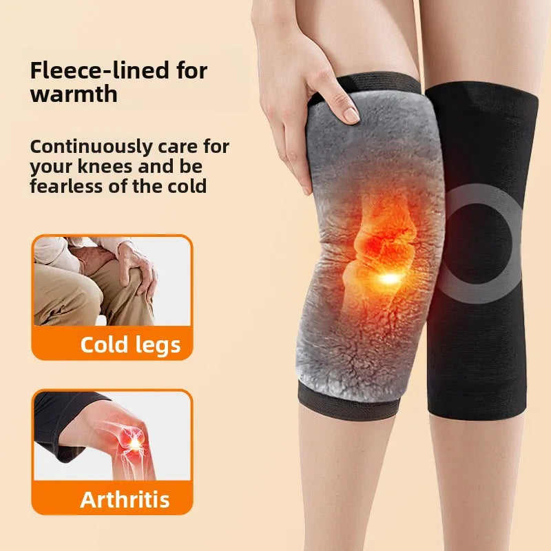 “Flexoora Winter Warm Knee Sleeves – Gym Fitness Body Adjustable Strap & Faux‑Fur Comfort”