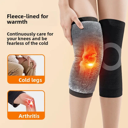 “Flexoora Winter Warm Knee Sleeves – Gym Fitness Body Adjustable Strap & Faux‑Fur Comfort”