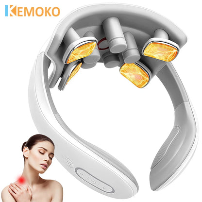 Smart Neck Massager with Heat & Pulse Therapy – Pain Relief for Neck & Shoulders