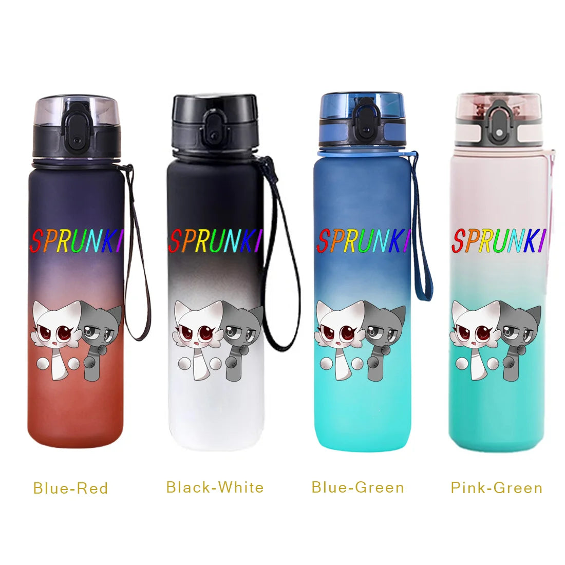 650ML Sprunki Sports Water Cup Portable Fitness Drink Bottle Kettle Outdoor Travel Office Jugs Shaker Drink Bottle Game Gifts