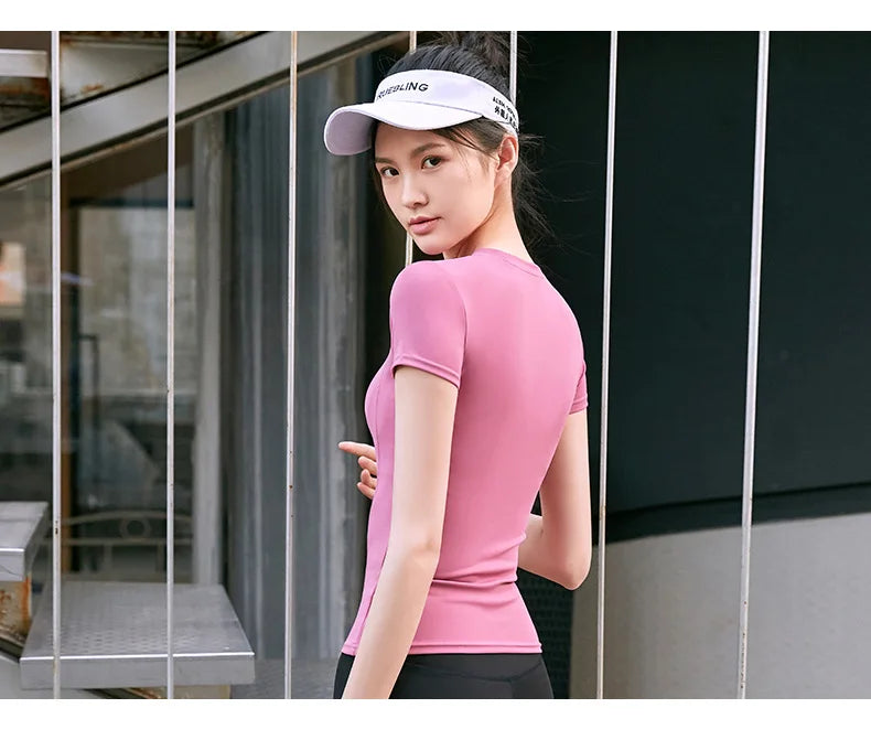 “Flexoora Women’s Quick‑Dry Slim Training Tee – Running & Gym”