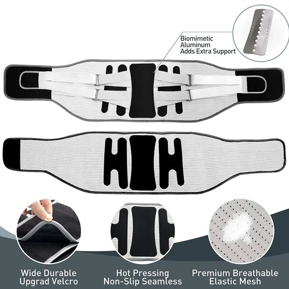 “Flexoora Lumbar Support Back Brace – Gym Fitness Body Adjustable Belt with Bionic Support Plate for Lower Back & Sciatica”