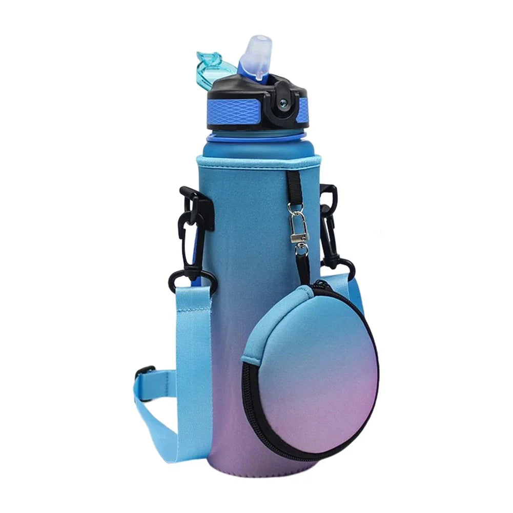 1000ML Sports Bottle Case with Adjustable Shoulder Strap Water Bottle Holder Neoprene Carrier Insulated Water Jug Carrier Pouch