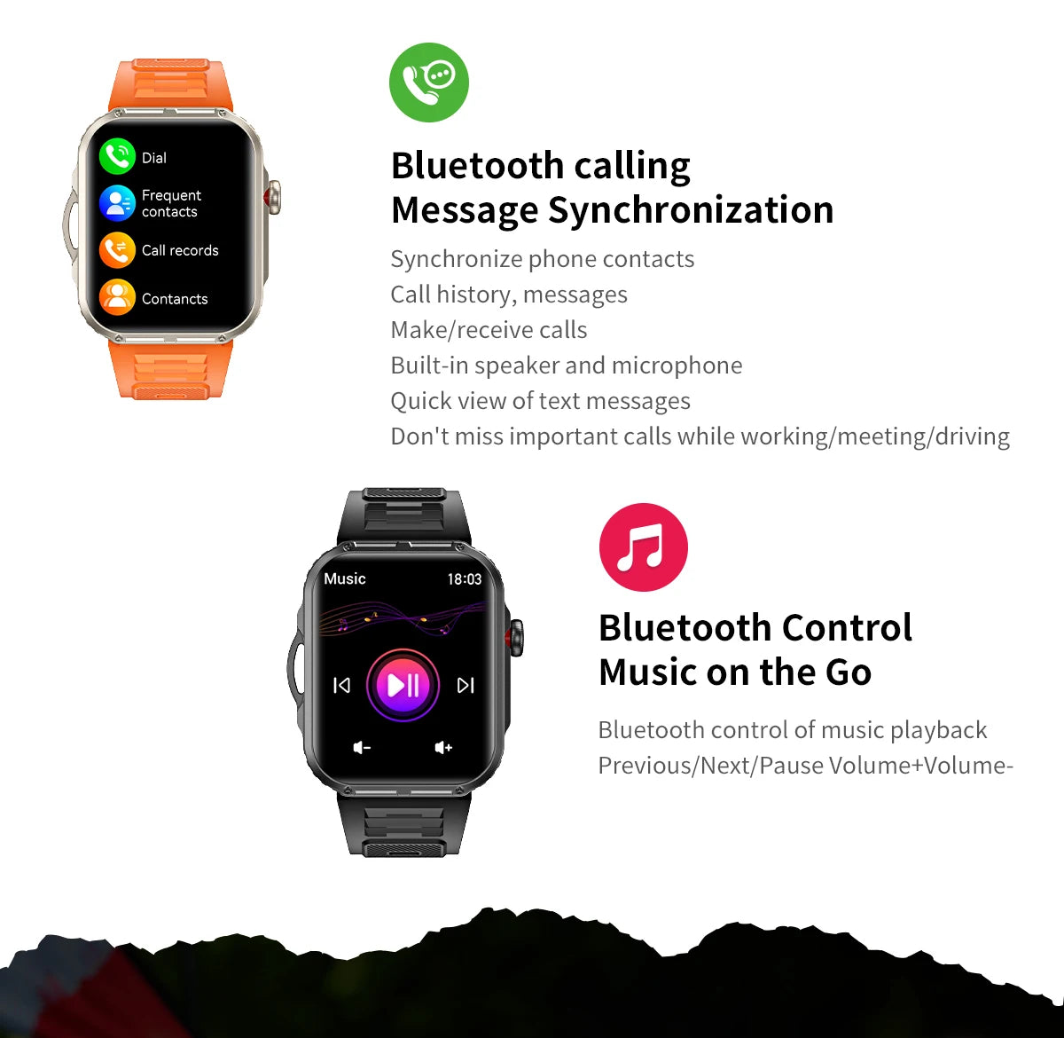HDT11 Ultra Smart Fitness Watch with Bluetooth Calling Health Management Sleep Monitoring Multiple Sports Modes Water Resistant