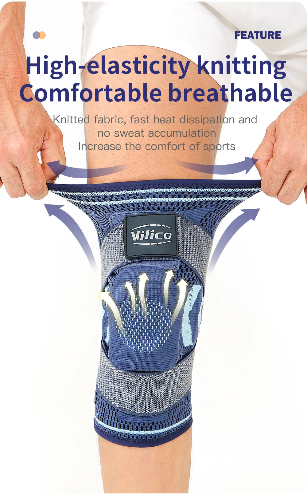 “Flexoora Men’s Knee Support Pads – Gym Fitness Body Silicone Spring for Basketball & Volleyball”