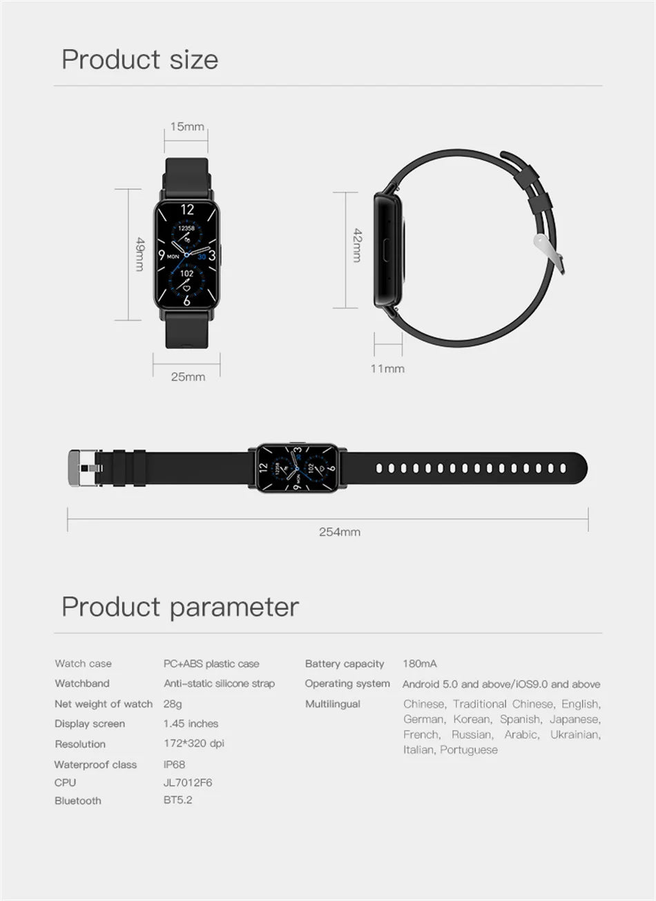 2025 New Watch 5 Men Smart Watch 100+Sports Mode Track Bluetooth Call Heart rate Waterproof Sport Fitness Smart bracelet Women