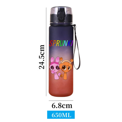650ML Sprunki Sports Water Cup Portable Fitness Drink Bottle Kettle Outdoor Travel Office Jugs Shaker Drink Bottle Game Gifts