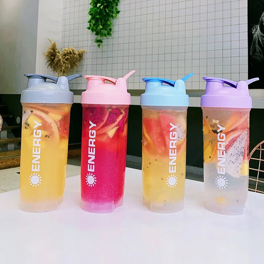 Summer Large-capacity Shaker Cup Outdoor Fitness Milkshake Cup Student Sports Portable Stirring Ball Shock-resistant with Scale