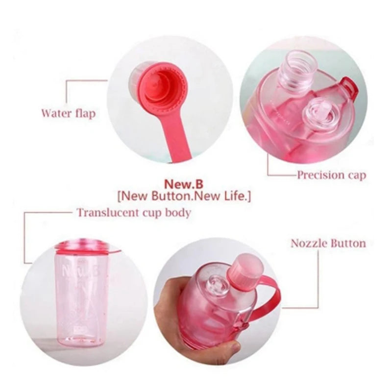 Sports Water Bottle Spray Cup Outdoor Portable Kettles Jug Large Capacity Men And Women 600ml