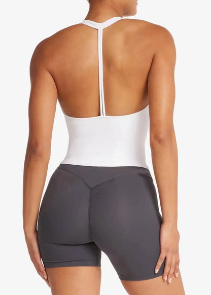 “Flexoora Women’s Halter Vest with Chest‑Pad – Gym & Yoga”