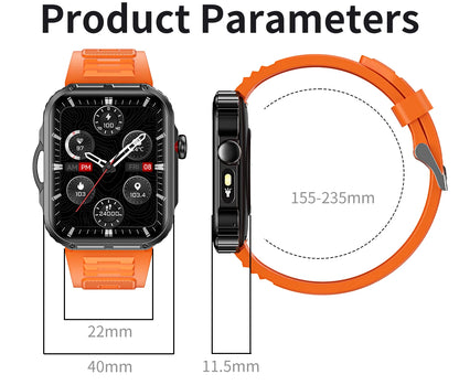 HDT11 Ultra Smart Fitness Watch with Bluetooth Calling Health Management Sleep Monitoring Multiple Sports Modes Water Resistant