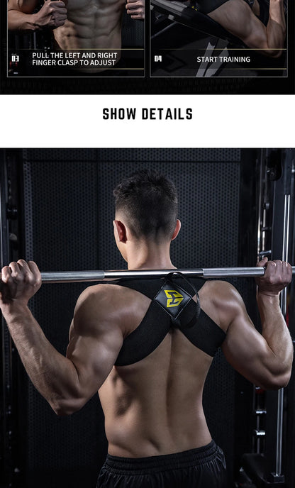 “Flexoora Adjustable Posture Corrector Belt – Gym Fitness Body Back & Shoulder Support”