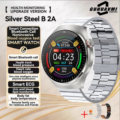 2025 New Smart Watch For Men Health ECG+HRV Blood Oxygen Uric Acid Fitness Sport Tracker Watches body fat Sleep Call Smartwatch