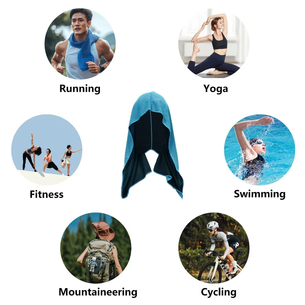 Sports Cooling Gym Towels Hair Quick Drying Hand Wrap Water Absorption Outdoor Travel Gymnastics Cool Sweat Portable Towel Hat