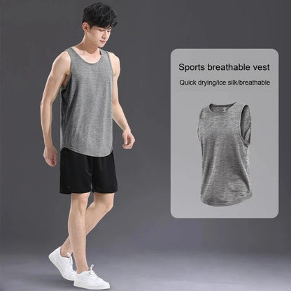 “Flexoora Men’s Ice‑Silk Quick‑Dry Summer 2‑Piece Training Set”