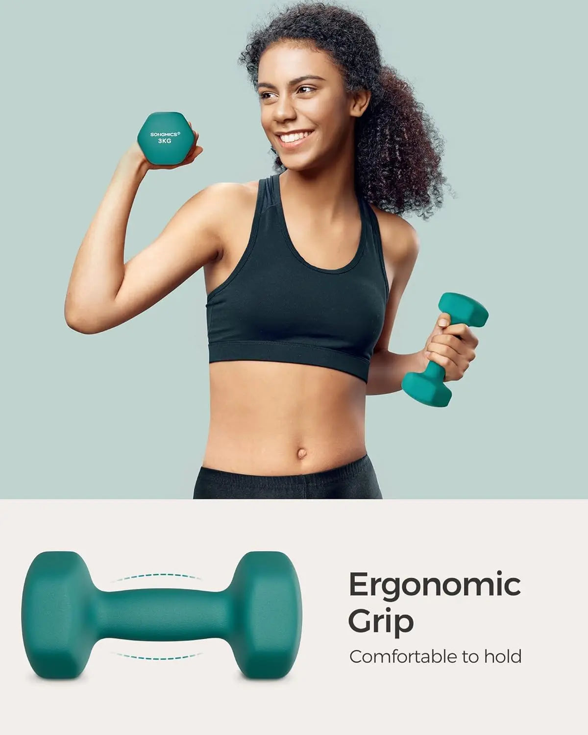 “Flexoora Hex‑Neoprene Dumbbells Set (2pcs) – Gym Fitness Body Strength Training”