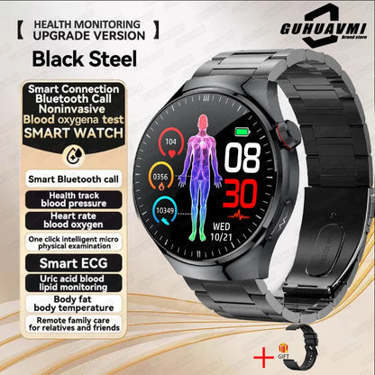 2025 New Smart Watch For Men Health ECG+HRV Blood Oxygen Uric Acid Fitness Sport Tracker Watches body fat Sleep Call Smartwatch